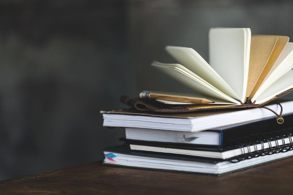 Stock Photo Stack Of Books And Diaries