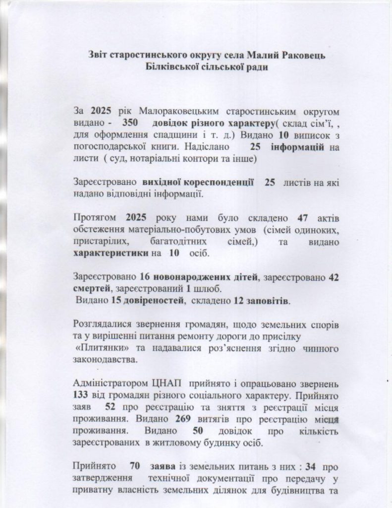 звіт Старости с. М. Раковець Page 0001